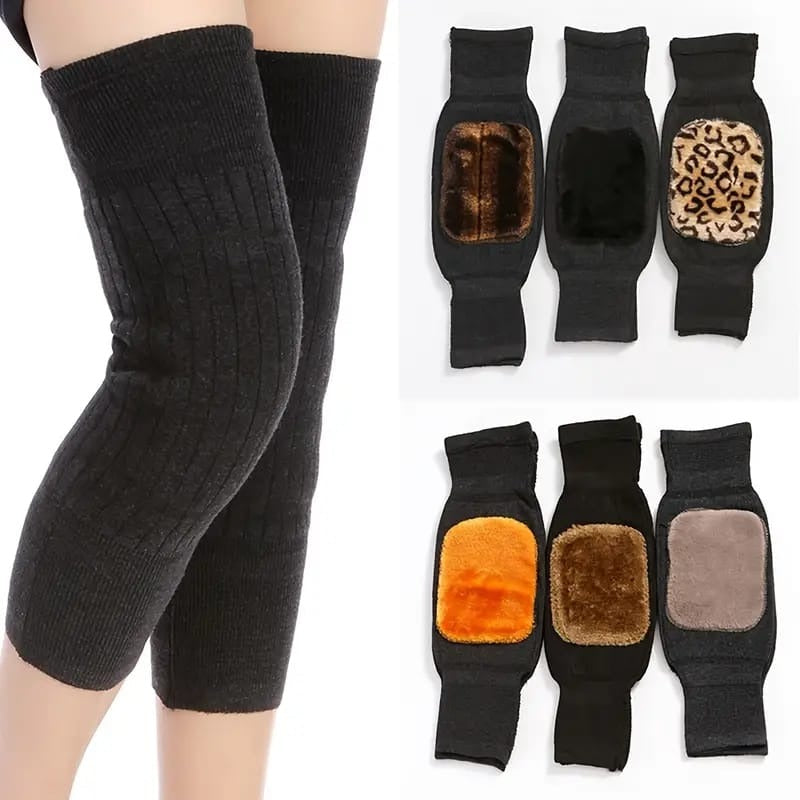 Pair of Winter Knee Warmers for Men & Women – Soft Fleece Thermal Leg & Knee Protector for Pain Relief and Cold Weather – Winter Wool Knee Pads - Winter Product