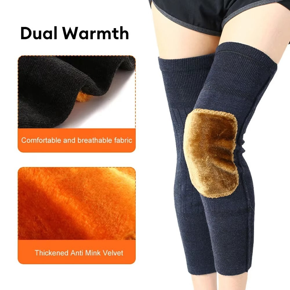 Pair of Winter Knee Warmers for Men & Women – Soft Fleece Thermal Leg & Knee Protector for Pain Relief and Cold Weather – Winter Wool Knee Pads - Winter Product