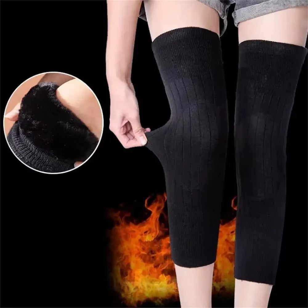 Pair of Winter Knee Warmers for Men & Women – Soft Fleece Thermal Leg & Knee Protector for Pain Relief and Cold Weather – Winter Wool Knee Pads - Winter Product