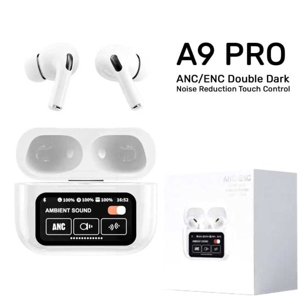 Airpods A9 Pro🎧 – Anc & Enc Noise Reduction, Touch Control, Boosted Bass, Wireless Earbuds For Android & Ios